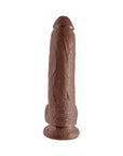 King Cock 9 in. Cock With Balls Realistic Suction Cup Dildo Brown