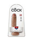 King Cock 7 in. Cock With Balls Realistic Suction Cup Dildo Tan
