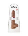 King Cock 10 in. Cock With Balls Realistic Suction Cup Dildo Tan