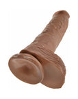 King Cock 10 in. Cock With Balls Realistic Suction Cup Dildo Tan
