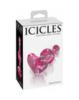 Icicles No. 75 Beaded Glass Massager With Heart-Shaped Base Pink