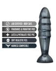 Jet Destructor 10.75 in. Anal Plug Carbon Metallic Black