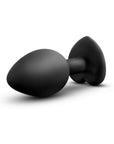 Temptasia Bling Anal Plug with Heart-Shaped Gem Base Small Black
