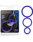Performance VS4 Pure Premium Silicone Cockrings 3-Pack Set Indigo