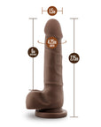 Dr. Skin Basic 7 Realistic 7.75 in. Dildo with Balls Brown