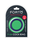Forto F-64 Wide Liquid Silicone Cockring Medium Blue