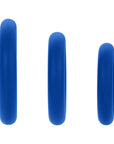 Forto F-61 3-Piece Silicone Cockring Set Blue