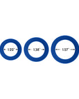 Forto F-61 3-Piece Silicone Cockring Set Blue