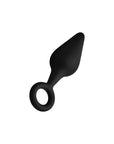 Forto F-10 Silicone Anal Plug with Pull Ring Small Black