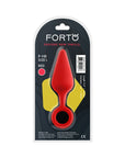 Forto F-10 Silicone Anal Plug with Pull Ring Large Red