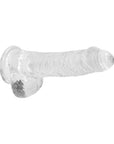 RealRock Crystal Clear Realistic 6 in. Dildo With Balls and Suction Cup Clear