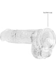 RealRock Crystal Clear Realistic 6 in. Dildo With Balls and Suction Cup Clear