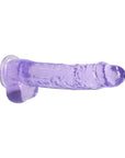 RealRock Crystal Clear Realistic 9 in. Dildo With Balls and Suction Cup Purple