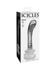 Icicles No. 88 Curved Glass G-Spot Massager With Suction Cup Clear