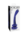 Icicles No. 89 Curved Glass G-Spot Massager With Suction Cup Blue