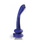 Icicles No. 89 Curved Glass G-Spot Massager With Suction Cup Blue