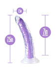 Neo Elite Glow in the Dark Light 7 in. Silicone Dual-Density Dildo Neon Purple
