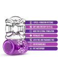 Play with Me Pleaser Rechargeable Vibrating C-Ring Purple