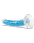 Neo Elite Glow in the Dark Prysm 7 in. Silicone Dual Density Dildo Neon Blue