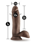 Dr. Skin Glide Realistic 7 in. Self-Lubricating Dildo with Balls Brown