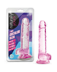 Naturally Yours Crystalline 7 in. Dildo with Balls Rose