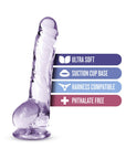 Naturally Yours Crystalline 8 in. Dildo with Balls Amethyst