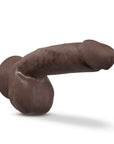 Dr. Skin Plus Thick 8 in. Triple Density Posable Dildo with Balls Brown