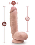 Dr. Skin Plus Thick 8 in. Triple Density Posable Dildo with Balls Beige