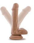 Dr. Skin Plus Realistic 6 in. Triple Density Posable Dildo with Balls Tan