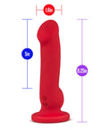 Impressions Las Vegas Rechargeable Silicone 8.25 in. Vibrating Dildo Crimson