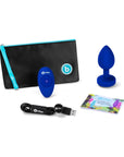 b-Vibe Vibrating Jewel Rechargeable Remote-Controlled Anal Plug with Gem Base Blue Sapphire Large/X-Large