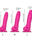 Strap-On-Me Realistic Collection Sliding Skin Dual-Density Silicone Dildo Fuchsia S