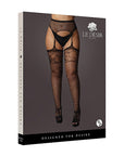 Le Desir Garter Belt Stockings with Lace Top Black Queen Size