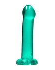 RealRock Crystal Clear Non-Realistic 7 in. Dildo With Suction Cup Turquoise