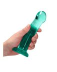 RealRock Crystal Clear Non-Realistic 7 in. Dildo With Suction Cup Turquoise
