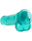RealRock Crystal Clear Realistic 10 in. Dildo With Balls and Suction Cup Turquoise
