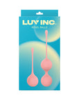 Luv Inc Kg88 Kegel Balls Ribbed Silicone 2-Piece Set Light Pink
