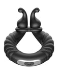 Forto F-24 Rechargeable Silicone Textured Vibrating Cockring Black