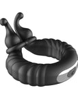 Forto F-24 Rechargeable Silicone Textured Vibrating Cockring Black