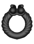 Forto F-24 Rechargeable Silicone Textured Vibrating Cockring Black