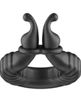 Forto F-24 Rechargeable Silicone Textured Vibrating Cockring Black
