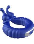 Forto F-24 Rechargeable Silicone Textured Vibrating Cockring Blue