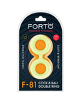 Forto F-81 Liquid Silicone Cock & Ball Double Ring Large Glow