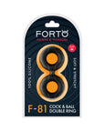 Forto F-81 Liquid Silicone Cock & Ball Double Ring Medium Black