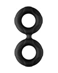 Forto F-81 Liquid Silicone Cock & Ball Double Ring Medium Black