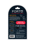 Forto F-81 Liquid Silicone Cock & Ball Double Ring Medium Black