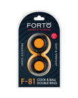 Forto F-81 Liquid Silicone Cock & Ball Double Ring Large Black