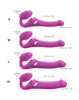 Strap-On-Me Rechargeable Remote-Controlled Multi Orgasm Bendable Strapless Strap-On Fuchsia XLarge