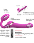 Strap-On-Me Rechargeable Remote-Controlled Multi Orgasm Bendable Strapless Strap-On Fuchsia XLarge