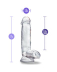 B Yours Diamond Gleam 7 in. Dildo with Balls Clear